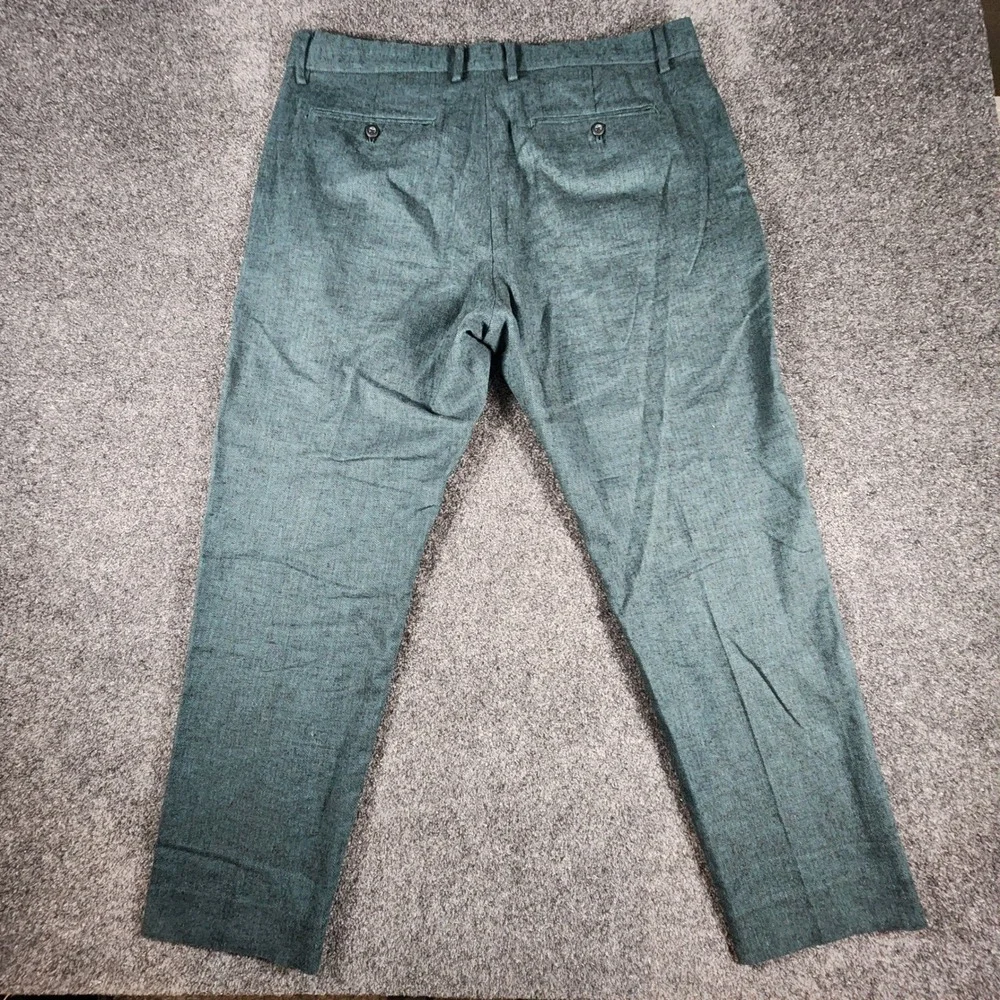 Banana Republic Slim Fit Herringbone Linen Cotton Trousers Mens 36x30 Green